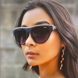 Black Cat-Eye Sunglasses with Dark Lenses